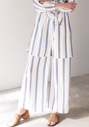 STRIPED ELASTIC TROUSERS